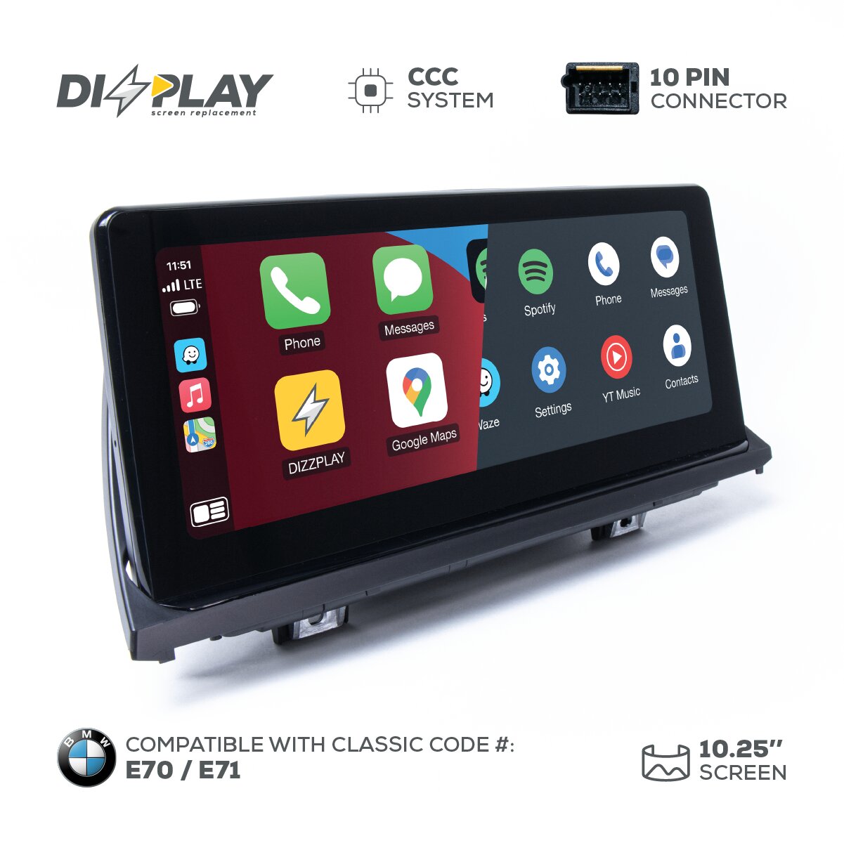 Pantalla CP&AA BMW DZZ-CCC-X5-X6-E70-E71-10-UHD