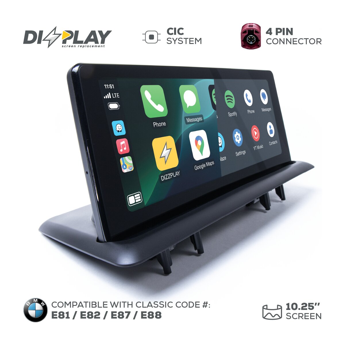 Pantalla CP&AA BMW DZZ-CIC-1S-E8X-10-UHD