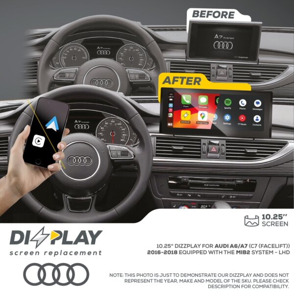 Pantalla CP&AA Audi DZZ-MIB2-A6-C7FL-10-LHD