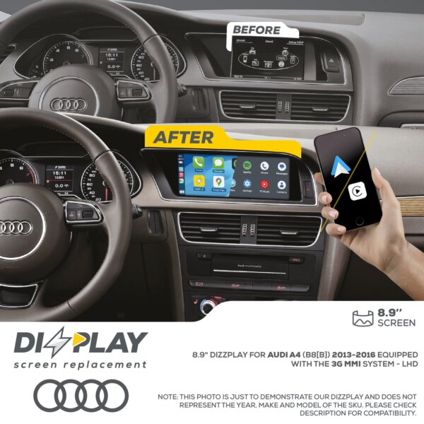 Pantalla CP&AA Audi DZZ-MMI3G-A4-B8B-8-LHD