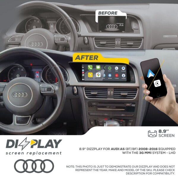 Pantalla CP&AA Audi DZZ-MMI3G-A5-8T-8-LHD