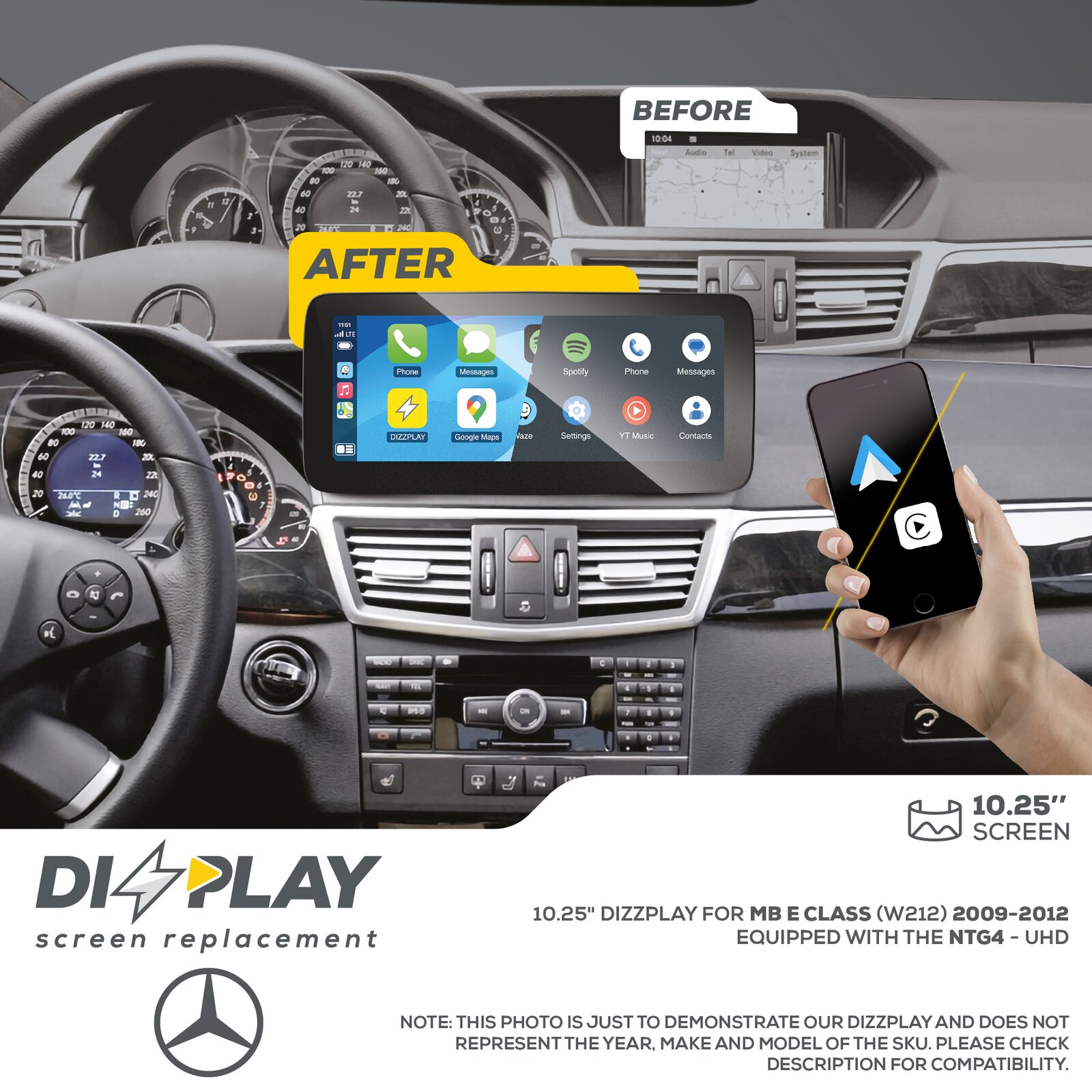 Pantalla CP&AA Mercedes DZZ-NTG4-E-W212-10-LHD